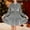 Gray, variant on Women's Velvet Dress Fashion Long Sleeve Button V Neck High Waist Tiered A-Line Skater Cocktail Party Mini Dresses Black M