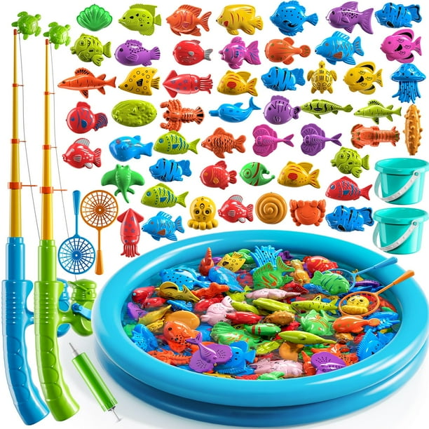 Imán TEMI para juegos de pesca para niños de 4 a 8 años con piscina y peces