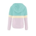 thumbnail image 5 of Lenpel Hoodies for Women Casual Long Sleeve Quarter Button Color Block Pullover Sweatshirts Fall Winter Fashion Tops(Pink,XX-Large), 5 of 6