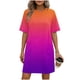 thumbnail image 1 of Mujeres Manga Corta Tops Impresión Casual Cuello Redondo Vendaje Vestido Falda de las Señoras, Vestido de Manga Corta para las Mujeres Primavera Verano Uso Diario, 1 of 6