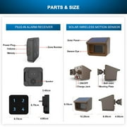 Driveway Alarm System- Solar Driveway Alarms- 3 Adjustable Sensitivities-Fully Weatherproof Outdoor Motion Sensor&Detector DIY Security Alert System-1 Receiver and 4 Sensors KIT