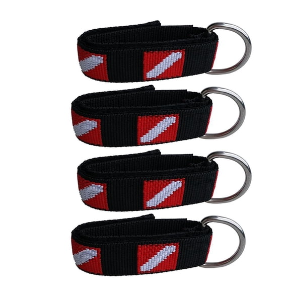 4 Count Adjustable Padded Wrist Strap Heavy Duty Webbing Hand Lanyard For Scuba Diving Snorkeling