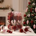 thumbnail image 4 of Eolstice Flocked Christmas Ball Ornaments Set, 30 Pieces Multiple Styles, Christmas Tree Decoration for Home Party, Holiday Xmas Tree Decor Ornament, 4 of 9