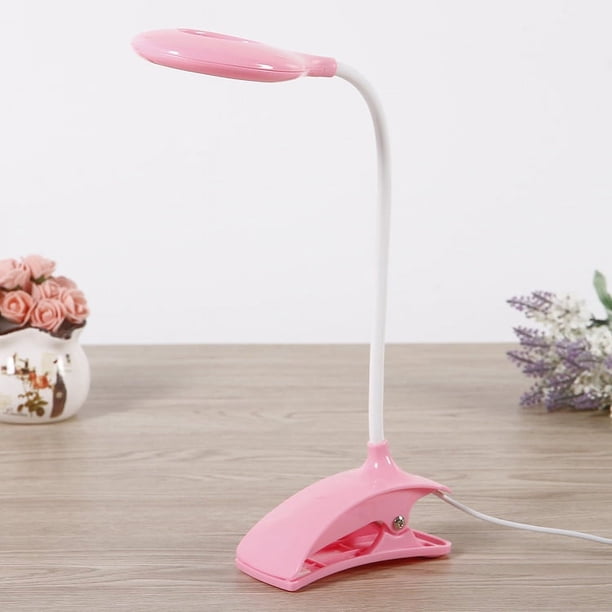 Linterna LED portátil suave, pequeña linterna multifuncional para dormitorio/nueva herramienta de luz de lectura con brazos giratorios de diseño creativo (rosa)