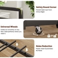 thumbnail image 3 of UHOMEPRO Twin Daybed with Trundle, Metal Daybed Frame with RGB LED Lights and Charging Station, Height Adjustable Day Bed Sofa Bed Frame, No Box Spring Needed, for Bedroom, Living Room, Guest Room, 3 of 11