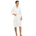 thumbnail image 6 of Kureaily Men's Solid Color Autumn Lightweight Couples' Knee Length Absorbent Bathrobe Bathrobe Sleepwear T-Shirt Pajama Set, 6 of 6