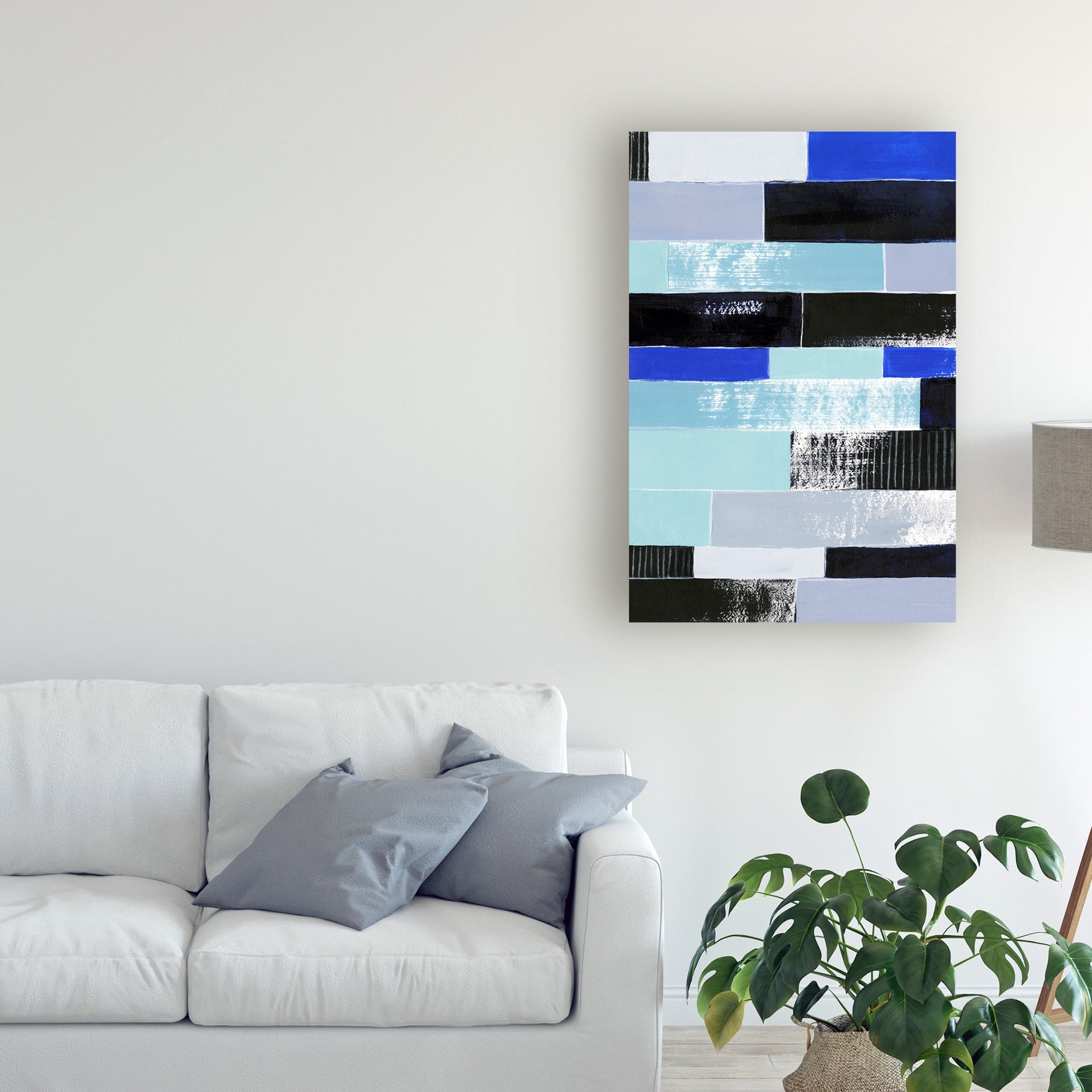Trademark Fine Art 'Black & Blue Bricks II' Canvas Art by Grace Popp