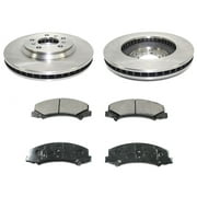 Front Ceramic Brake Pads and Rotor Kit - Compatible with 2006 - 2013 Chevy Impala 2007 2008 2009 2010 2011 2012