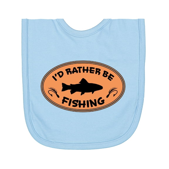Inktastic I'd Rather Be Fishing Newborn Bib