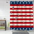thumbnail image 2 of Independence Day Stars Stripes Shower Curtain, American Flag Shower Curtain Set with Hooks, Spring Summer Waterproof Fabric Shower Curtains for Bathroom Decor, 72x72 Inch Bath Curtain, 2 of 6