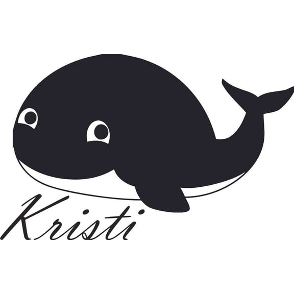 Happy Orca And Free Orca Orcinus Orca Customized Wall Decal - Custom Vinyl Wall Art - Personalized Name - Baby Girls Boys Kids Bedroom Wall Decal Room Decor Wall Stickers Decoration Size (15x30 inch)