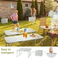 thumbnail image 4 of BAYUELSWU Small Folding Table Portable 4ft Lightweight Portable Aluminum Camping Table Portable for Garden, Patio, Dining, BBQ, Party, 4 of 7