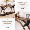 thumbnail image 5 of Tribesigns 70.87" Console Table with Storage Shelf, Extra Long Sofa Table Behind Couch Table, 2-Tier Entryway Table with Half Moon Frame for Hallway Living Room, Walnut & Black, 5 of 5