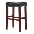 thumbnail image 5 of 29" Upholstered Saddle Seat Bar Stool in Black, 5 of 8
