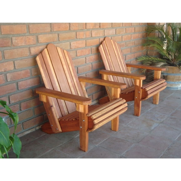 Best Redwood 36" Solid Wood Adirondack Chair in Natural Heart Stain