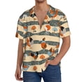 thumbnail image 1 of Balery Funny Chicken Camisa Casual de Manga Corta con Botones para Hombre, Texturizada, Estilo Cubano, para Playa, Verano-XX-Large, 1 of 5