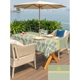 thumbnail image 4 of Outdoor Tablecloth with Umbrella Hole and Zipper, Sage Green Morocco Rectangle Table Cloth 52x70 Inch Waterproof Tablecloth, Ocean Yellow Nautical Anchor Stripe Picnic Table Cover for Patio Camping, 4 of 7