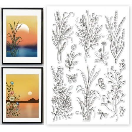 PVC Plastic Clear Stamps for DIY Scrapbooking Photo Album Decorative Cards Making Plants 160x110mm