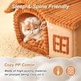 thumbnail image 3 of Czcpp-Maisons pour Chats d'Intérieur, Litière Mignonne avec Cheminée, Espace Intérieur Suffisant, Maison pour Chaton jusqu'à 3-7 lbs, Marron, 3 of 4