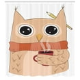 thumbnail image 3 of Ambesonne Owl Shower Curtain, Animal Coffee Student, 69"Wx70"L, Cinnamon Sand Brown, 3 of 3