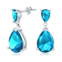 Bling Jewelry Womens Bridal CZ Dangle Chandelier Earrings 14K Gold Plated Silver