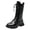 Black, variant on GobdXE Girls Knee High Combat Boots Lace Up Matte Little Big Girls Kids Shoes Black,4.5-5 Years