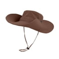 thumbnail image 3 of Helii UPF 50+ Boonie Hat for Men Women Foldable Wide Brim Sun Hat, Breathable Lightweight Bucket Hat with Chin Strap for Fishing Hiking Safari Camping Outdoor Coffee,A, 3 of 3