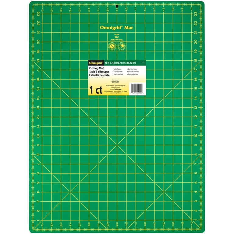 Omnigrid 18 x 24 Cutting Mat with Grid, Non-Slip Rectangular Mat for  Quilting & Crafting