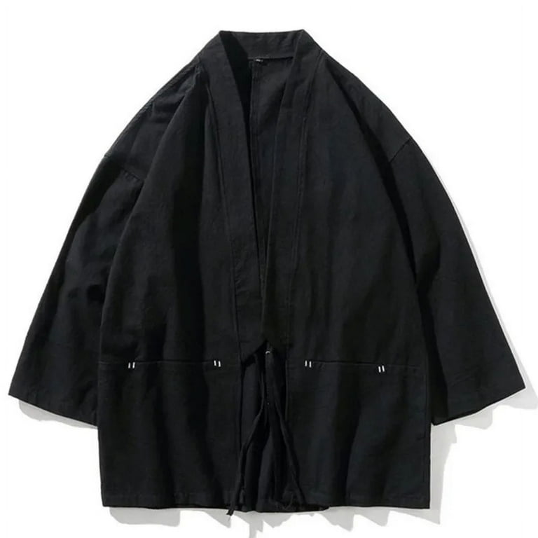 Traditional Japanese Fashion Men's Retro Cardigan Samurai Kimono Haori  Samurai Yukata Asian Coat Adult Clothing - Walmart.com