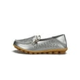 thumbnail image 4 of Frontwalk Women Flats Round Toe Boat Shoes Hollow Out Loafers Walking Casual Moccasins Womens Slip On Silver 7, 4 of 9
