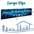 thumbnail image 2 of Tatuo Nativity Christmas Banner Decoration Religious Christmas Yard Banner Blue Jesus Sign Banner Large Merry Christmas Banner for Fence Garden Home Indoor Outdoor Xmas Party Decorations, 118 x 24In, 2 of 7
