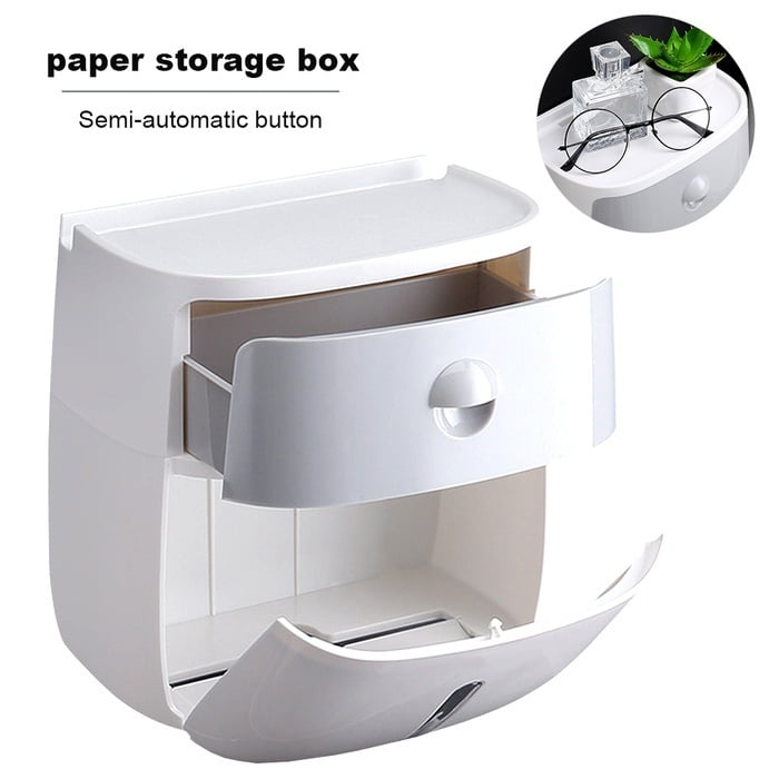 Wallmounted Waterproof Pressopen Doubledeck Paper Towel Boxes Rolled