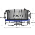 thumbnail image 6 of 15FT Pumpkin Trampoline with Basketball Hoop, Recreational Trampoline with Ladder, Shoe Bag and Galvanized Anti-Rust Coating, Outdoor Trampoline for Kids Teens Adults, Blue, 6 of 9