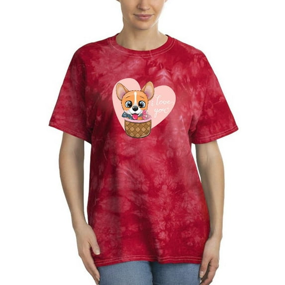 Cute Corgi In A Basket Tie Dye Crystal Women -Image by Shutterstock, Female Large