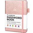 thumbnail image 1 of Libro de contraseñas Clever Fox con pestañas Organizador direcciones y contraseñas rosa dorado, 1 of 3