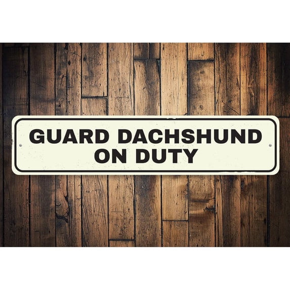 Guard Pet On Duty Novelty Sign, Metal Wall Decor - 4x18 inches