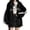 Black, variant on Tunic Tops for Women Loose Fit Dressy Fall Hooded Long Sleeve Bubble Cold Shoulder Hoody Stripe Zip-Up Polyester Sweatshirts Hoodies(Beige,XXL)