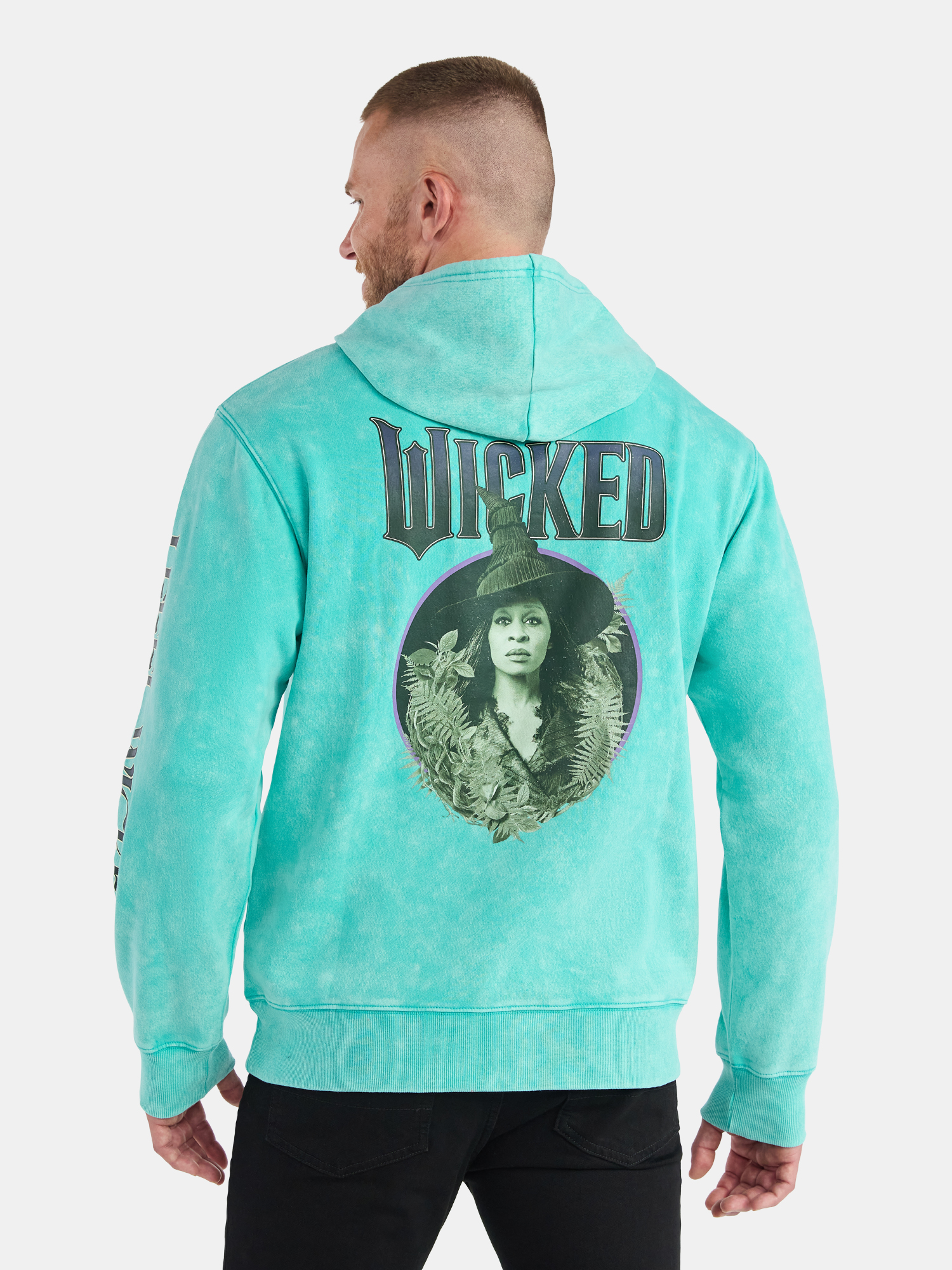 Wicked Men's and Big Men's Acid Wash Graphic Hoodie, Sizes S-3XL