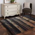 thumbnail image 3 of Black Brown Plank Area Rug 4x6 FT, Non Slip Kids Room Carpet, Vintage Chic Wooden Grain Washable Soft Floor Carpet Non-Shedding Throw Rug for Dorm Kitchen Study Room Home Office Bedside, 3 of 9