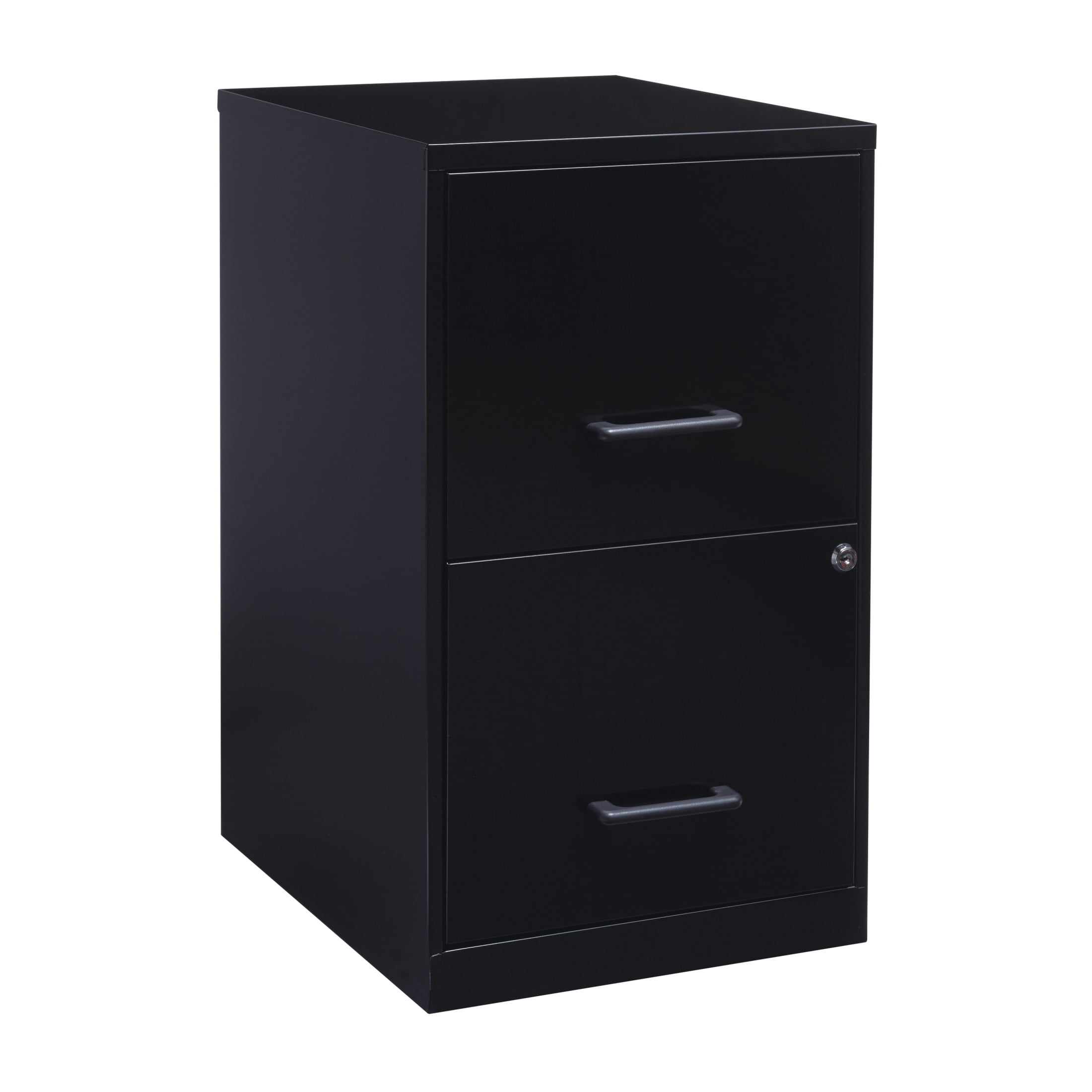 (Set of 2) Lorell 2 Drawers Vertical Steel Lockable Filing Cabinet, Black