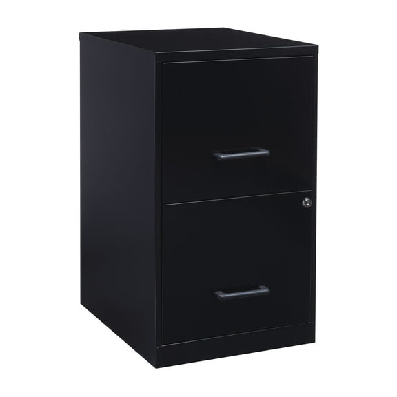 Space Solutions 18" Deep 2 Drawer Letter Width Vertical File Cabinet, Black