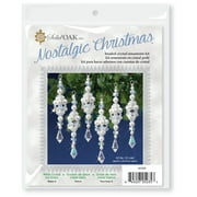 Solid Oak Nostalgic Christmas Beaded Cyrstal Ornament Kit-Crystal Ice Drops Makes 6 -NCHBOK-029