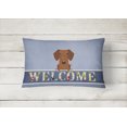 thumbnail image 2 of Carolines Treasures BB5711PW1216 Dachshund Red Brown Welcome Canvas Fabric Decorative Pillow, 12H x16W, multicolor, 2 of 3