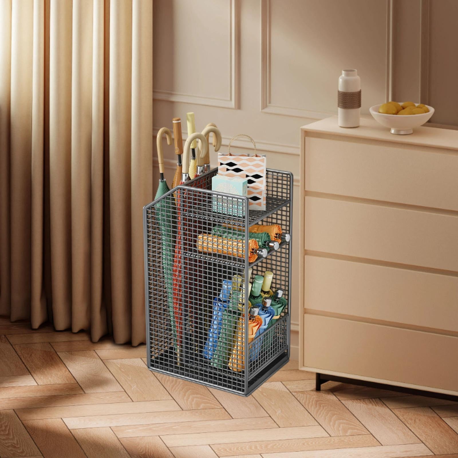 Esquirla Umbrella Storage Entryway Umbrella Holder, Iron Convenient Draining Umbrella Stand Rack Umbrella Holder Rack for Home Office,