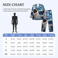 thumbnail image 4 of Fotbe Vintage Starry Sky Shark Pijama de Hombre con Estampado de Manga Larga, Conjunto de 2 Piezas, Ropa de Dormir Suave y Cómoda con Bolsillos-XX-Large, 4 of 7