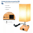 thumbnail image 2 of Duo de Lámparas de Buro Bluelander, Lámpara de Noche con Bombilla y Puerto USB+C, Salida CA, Madera, 2 of 5