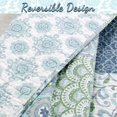 thumbnail image 3 of Cozy Line Home Fashions Ensemble de Literie Réversible en Coton 100 % Patchwork Floral Bleu Fleur-de-lis, Couvre-Lit (Peace Love, Simple - 2 Pcs), 3 of 5