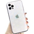 thumbnail image 1 of ORUYROP Compatible with iPhone 11 Pro Max Case, Clear Laser Glitter Bling Heart Soft & Flexible TPU and Hard PC Shockproof Cover Women Girls Heart Pattern Phone Case (Rainbow Heart/Clear), 1 of 7