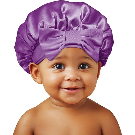 Red by Kiss Baby Satin Adjustable Bonnet Sleep Cap 6-36 Months (Purple)