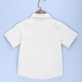 thumbnail image 5 of Tdoqot Boys Dress Shirts with Pockets- Short Sleeve Cotton Linen Summer Casual Button Down Shirts White Size 14, 5 of 7